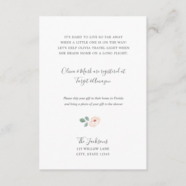 Lång avstånd babyduschingtablett tilläggskort (Framsida)