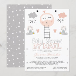 Lång Avstånd babysknappen till Måne Inbjudningar