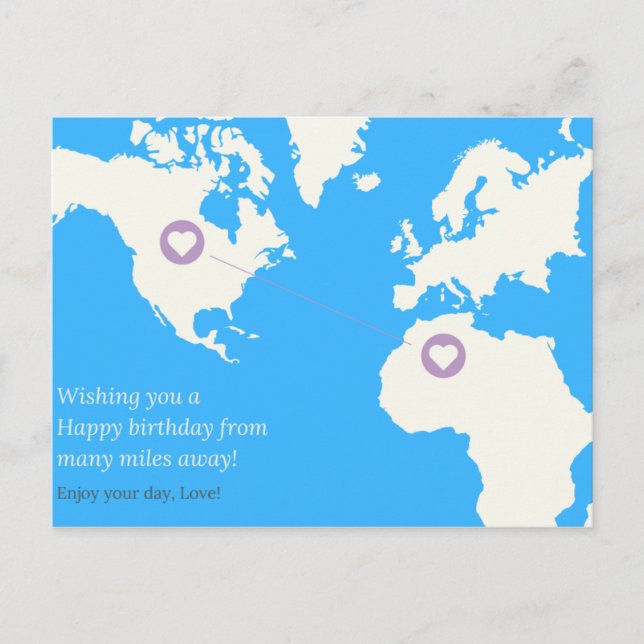 Lång avstånd födelsedag vykort (Framsida)