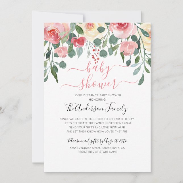 Lång Avstånd för babyvisningsprogram efter e-post Inbjudningar (Framsida)