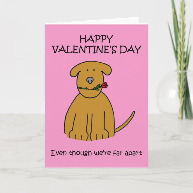 Lång Avstånd Valentine Puppy Helgkort (Framsida)