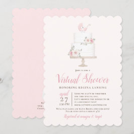 Lång Avstånd Virtuell Rosa Pram-kummel för visning Inbjudningar