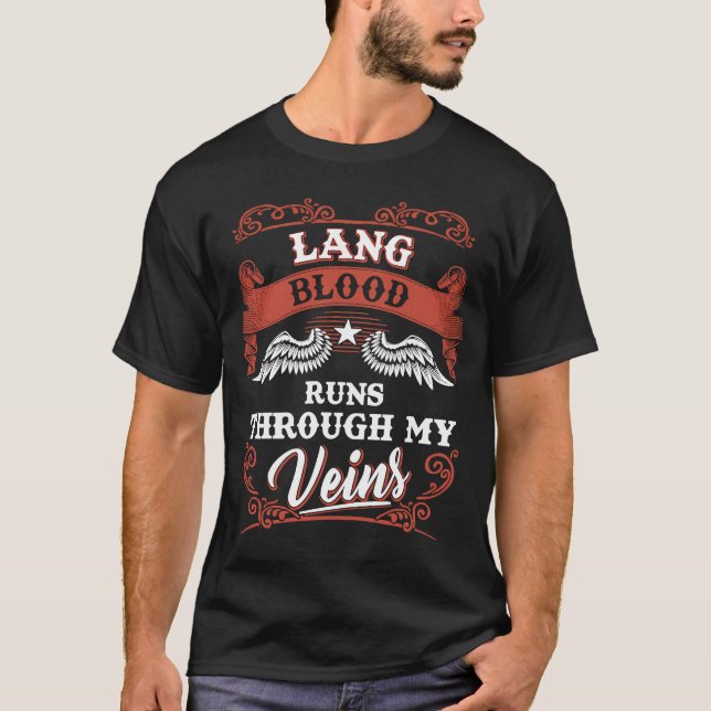 Lang Blod springa genom mina venins-familjs-christ T Shirt (Framsida)