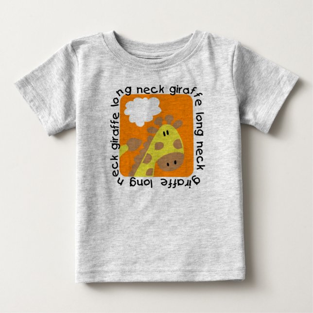 Lång Bodysuit för fotboll för nackegiraffbaby Tee Shirt (Framsida)