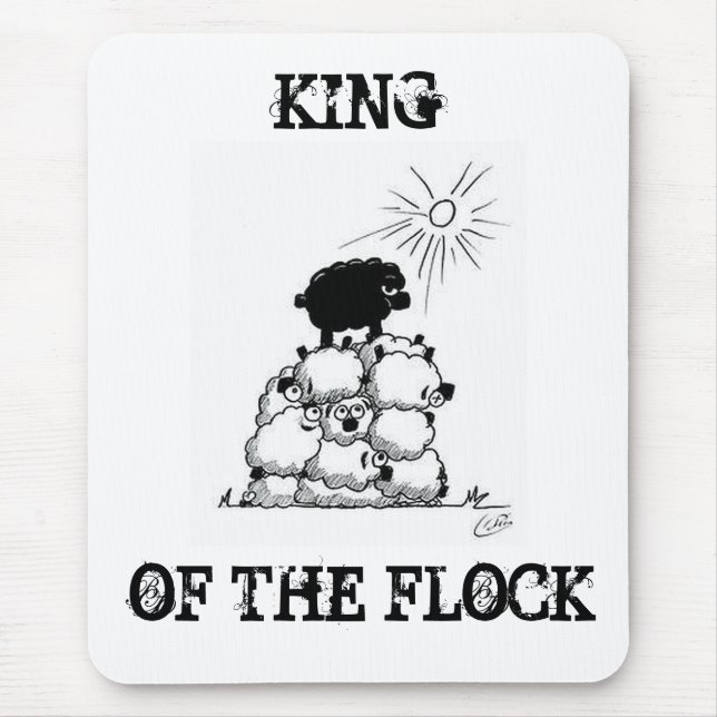 Lång Borttappad Lamb: Kung i Flock Mousepad Musmatta (Framsidan)