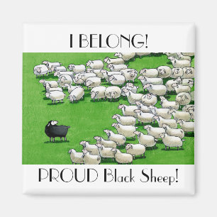 Lång Borttappad Lamb: Proud Black Sheep Magnet