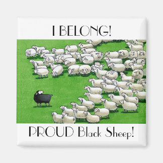 Lång Borttappad Lamb: Proud Black Sheep Magnet