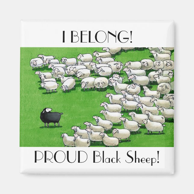 Lång Borttappad Lamb: Proud Black Sheep Magnet (Framsidan)