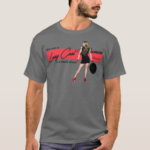 Lång Coola Kvinna i en svart klänning Hollies 1972 T Shirt