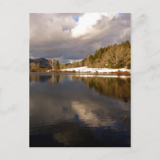 Lång damm på vintern vykort