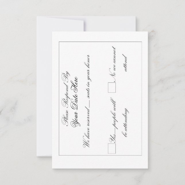 Lång Elegant RSVP-kort OSA Kort (Framsida)