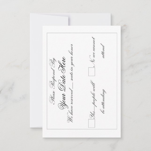 Lång elegant RSVP-kort OSA Kort (Framsida)
