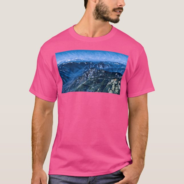 Lång fantastisk för Cascade Mountain View (polsk k T Shirt (Framsida)