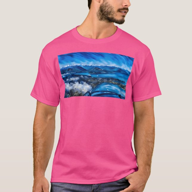 Lång flygning av olympiska berg (Pastel) T Shirt (Framsida)