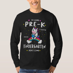 Lång fördomsrätt för Kindergart med Unicorn Cla T Shirt