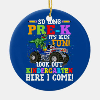 Lång förhandskontroll Kindergarten T rex Julgransprydnad Keramik