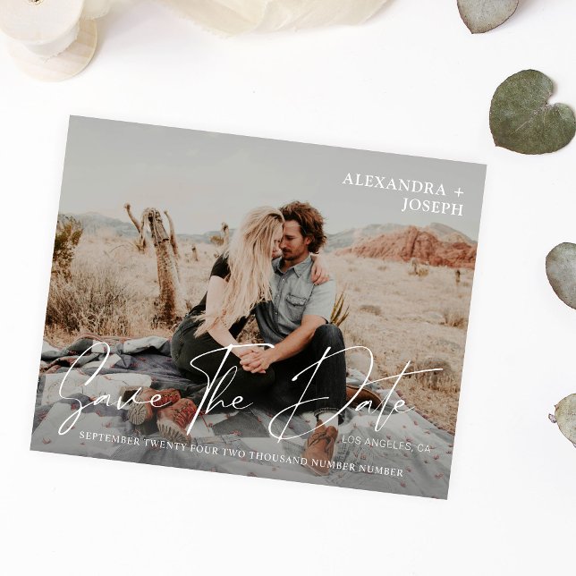 Lång fotodatum för budgetmodern Chic Spara datum Flygblad (Skapare uppladdad)