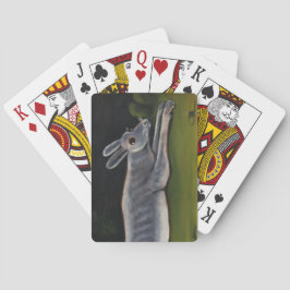 Lång Grått-kanin-jumpning över Fält Casinokort