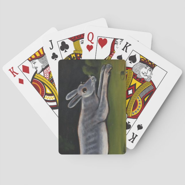 Lång Grått-kanin-jumpning över Fält Casinokort (Baksidan)