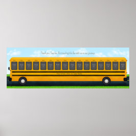 Lång Gult School Buss 16 Photo Anpassningsbar Keep Poster