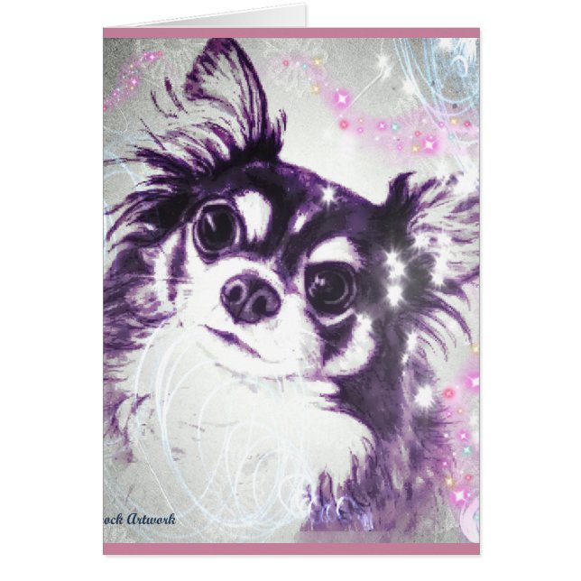 Lång Haired Chihuahua Hälsningskort (Framsidan)