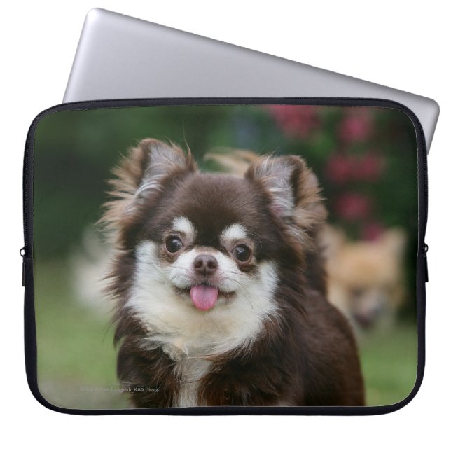 Lång Haired ChihuahuaHeadshot 1 Laptop Fodral (Framsidan)