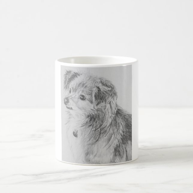 Lång Haired Chihuahuahundmugg Kaffemugg (Center)