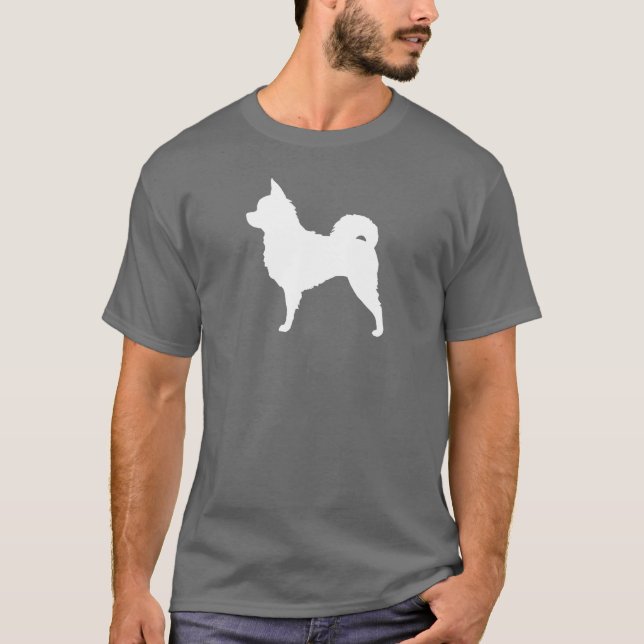 Lång Haired ChihuahuaSilhouette Tröja (Framsida)