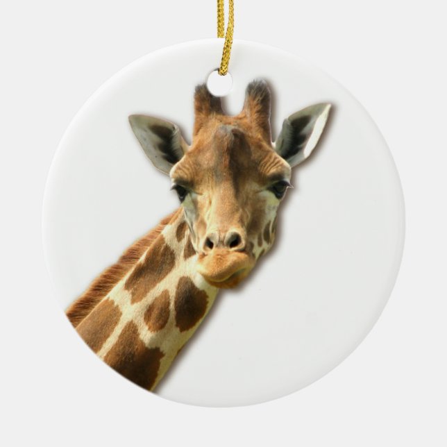 Lång hånglad giraffprydnad julgransprydnad keramik (Framsidan)