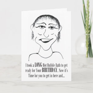 Lång Hett Bubble Bath - Birthday Card Kort