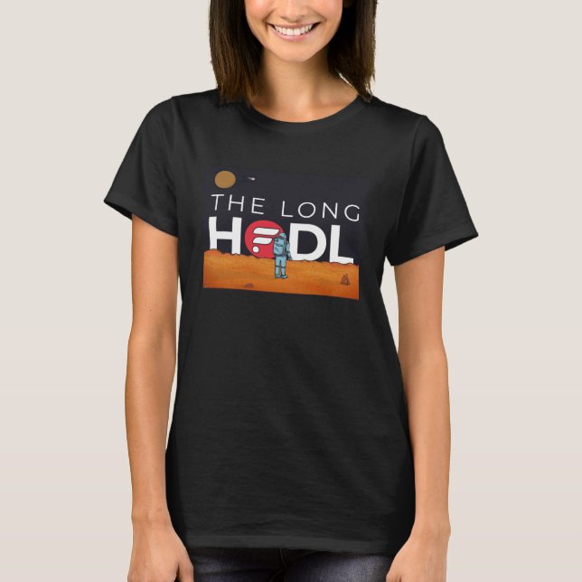 Lång Hodl, överför till kryptobjektet Måne T Shirt (Framsida)
