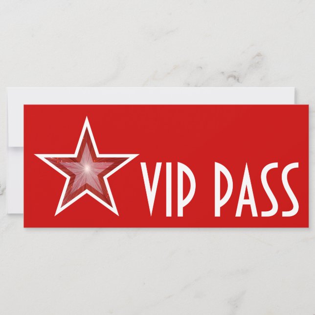 Lång inbjudan till Red Star VIP PASS (VIP PASS) (Framsida)