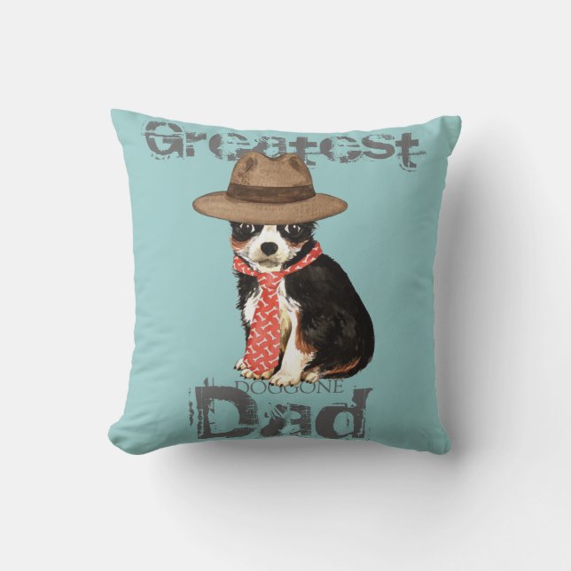 Lång Jacka Chihuahua Pappa Kudde (Framsida)