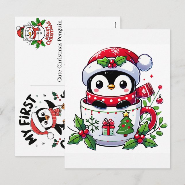 Lang julkort Festive hösthälsning saml Helg Vykort (Fram/baksida)