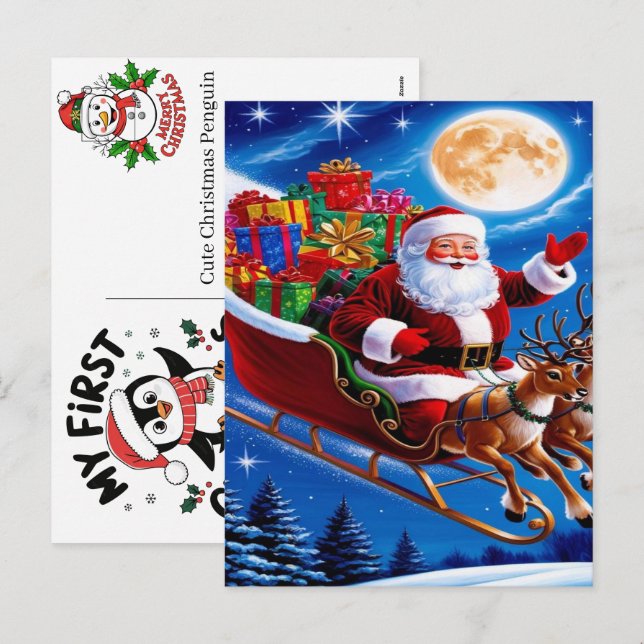 Lang julkort Festive hösthälsning saml Helg Vykort (Fram/baksida)