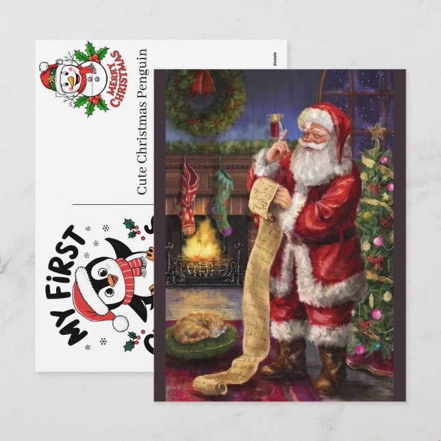 Lang julkort Festive hösthälsning saml Helg Vykort (Fram/baksida)