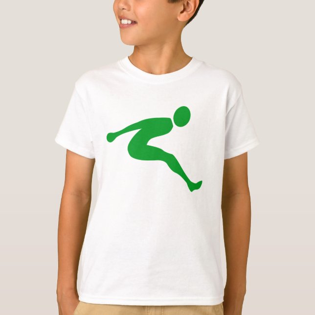 Lång jump - Grass-Grönt T-shirt (Framsida)