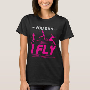 Lång jump Jumper Kvinnor Springa I Fly T Shirt