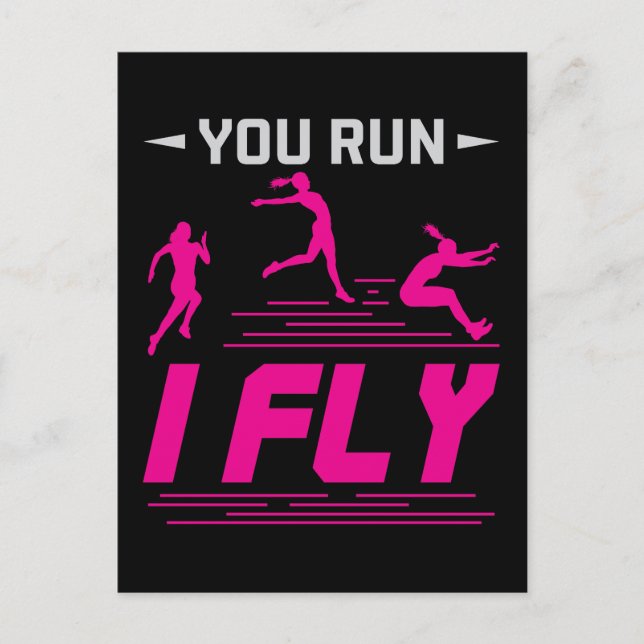 Lång jump Jumper Kvinnor Springa I Fly Vykort (Framsida)