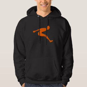 Lång jump - Orange Sweatshirt Med Luva