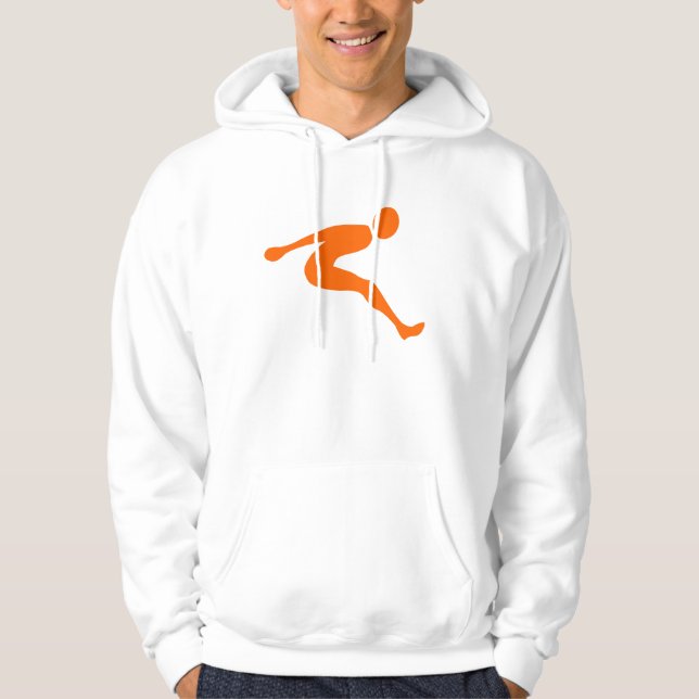 Lång jump - Orange Sweatshirt Med Luva (Framsida)