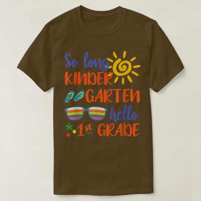 Lång Kindergarten Hej 1:a Klass Lärarstudier T Shirt (Design framsida)