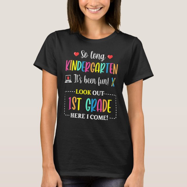 Lång Kindergarten Hej 1:a Klass Lärarstudier T Shirt (Framsida)