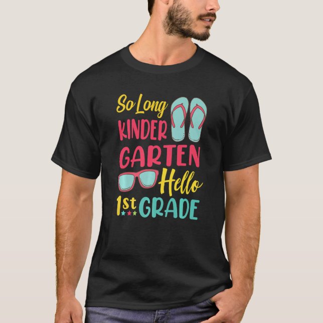 Lång Kindergarten Hej 1:a Klass Lärarstudier T Shirt (Framsida)