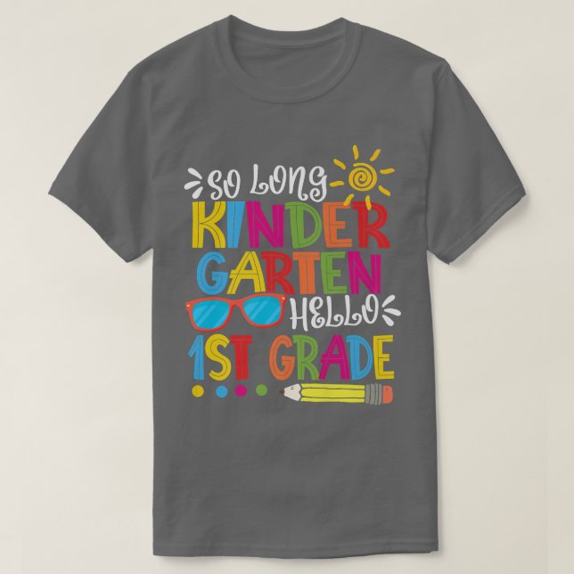 Lång Kindergarten Hej 1:a Klass Lärarstudier T Shirt (Design framsida)