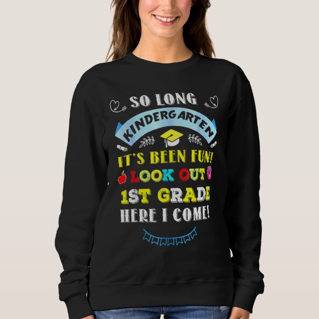 Lång Kindergarten, se upp första Klass här T Shirt (Framsida)