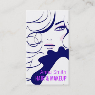Lång konstnär för Makeup för hårkvinnahår Visitkort