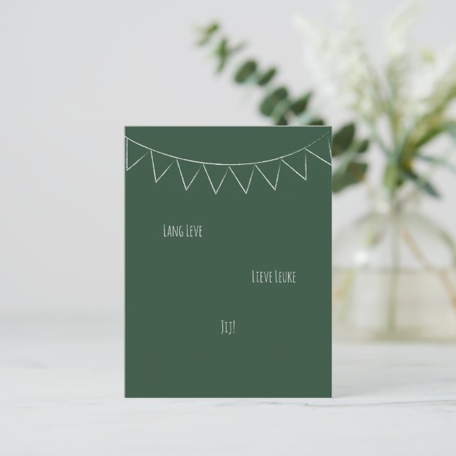 Lang Leve Lieve Leuke Jij Felicitatie Wenskaart Vykort (Stående Fram)