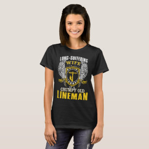 Lång-Lida frun av en Grumpy gammal linjearbetare T-shirt