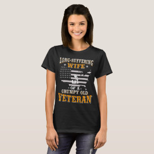 Lång-Lida frun av en Grumpy gammal veteran T Shirt
